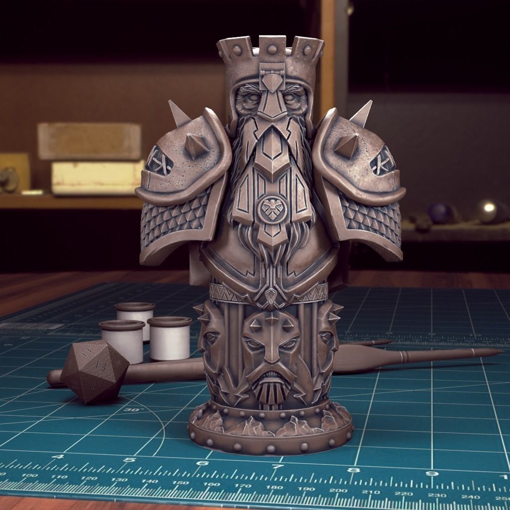 Dwarf Chess Rook - Pre-Supported 3D print model_1