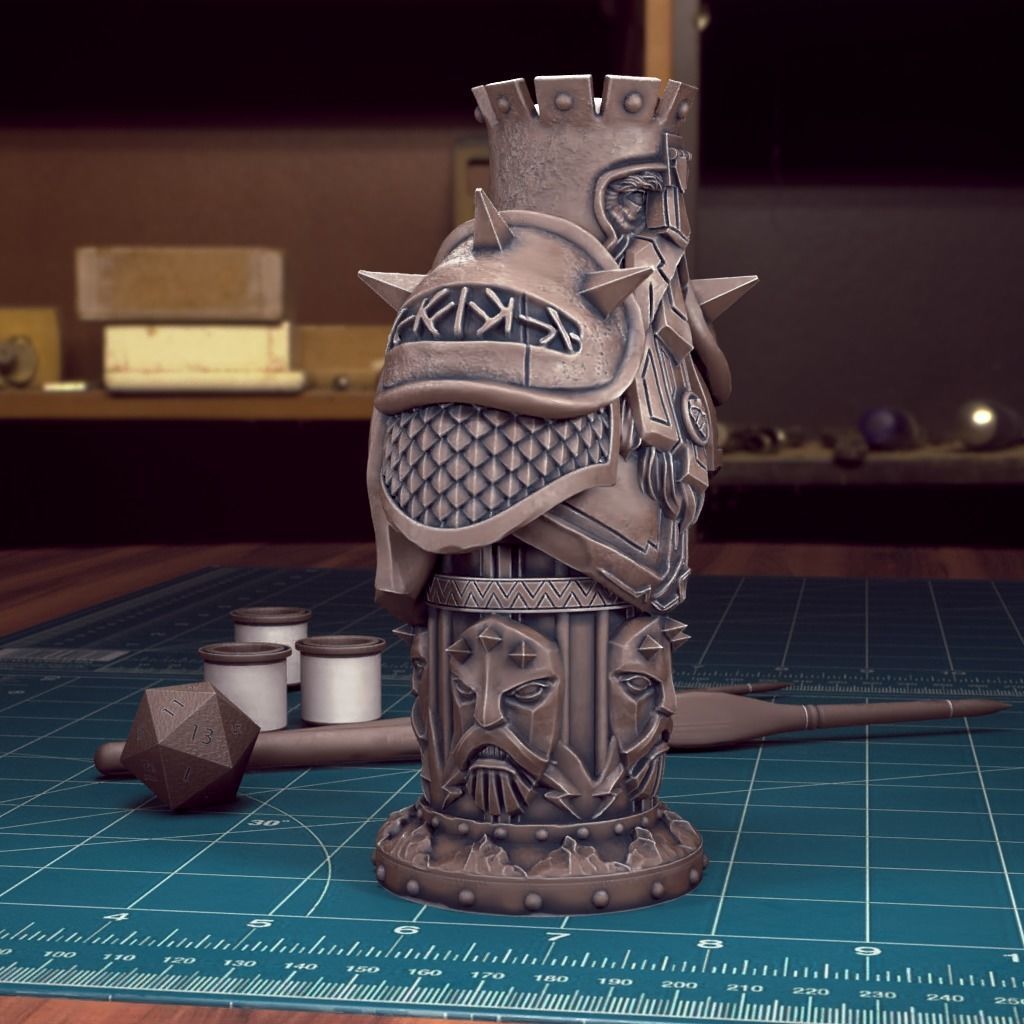 Dwarf Chess Rook - Pre-Supported 3D print model_2
