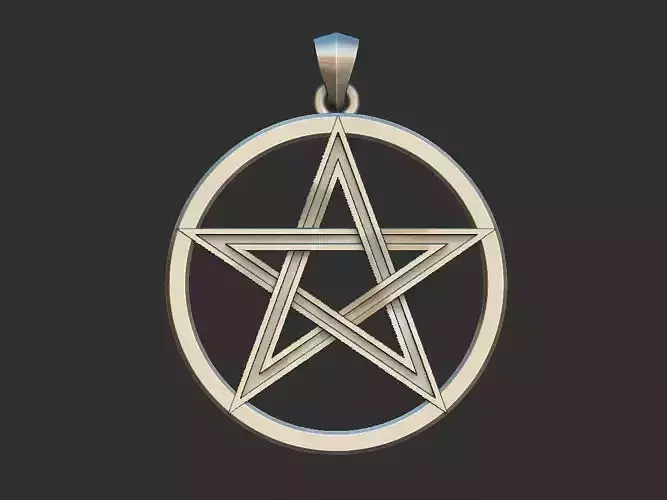 Channeled Pentagram medal 3D print model