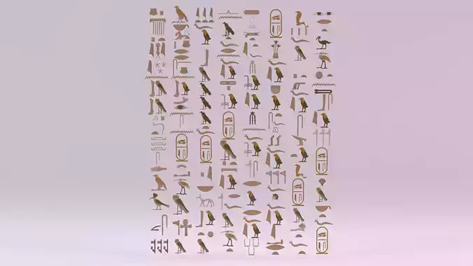 Egyptian Symbols - 005 Low-poly 3D model