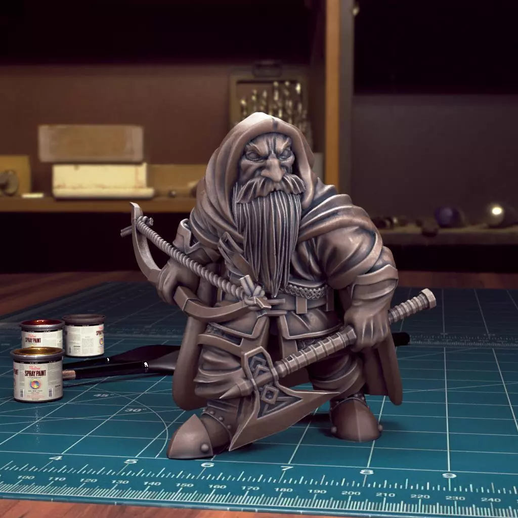Male Dwarf 02 - Pre-Supported 3D print model_0