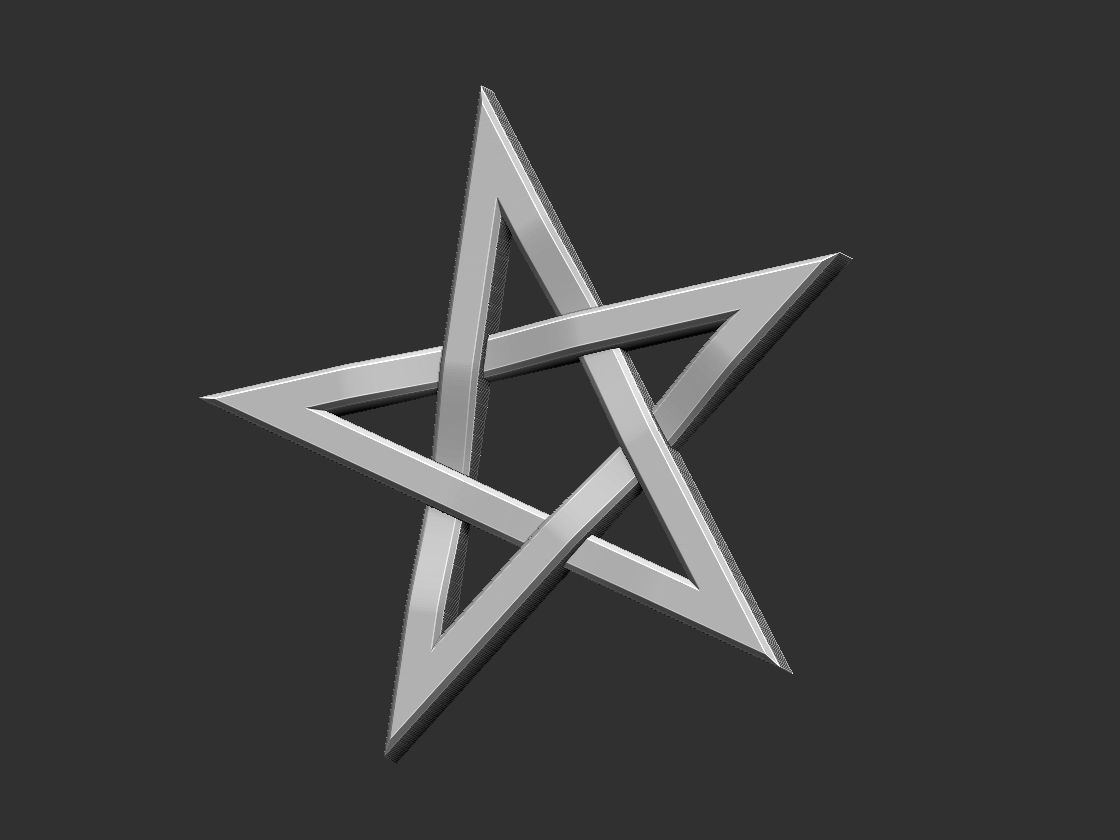 Pentagram Braided 3D print model_8