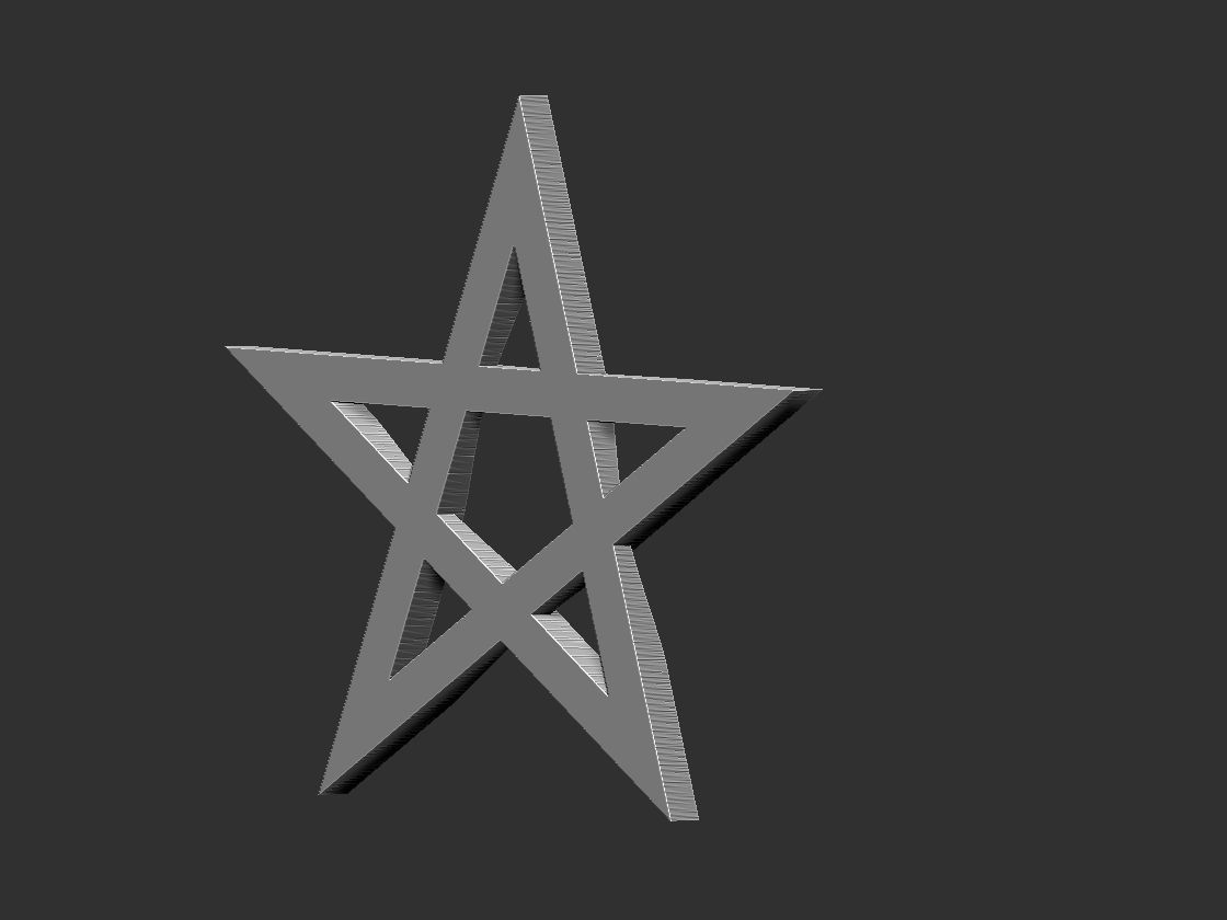 Pentagram Braided 3D print model_3