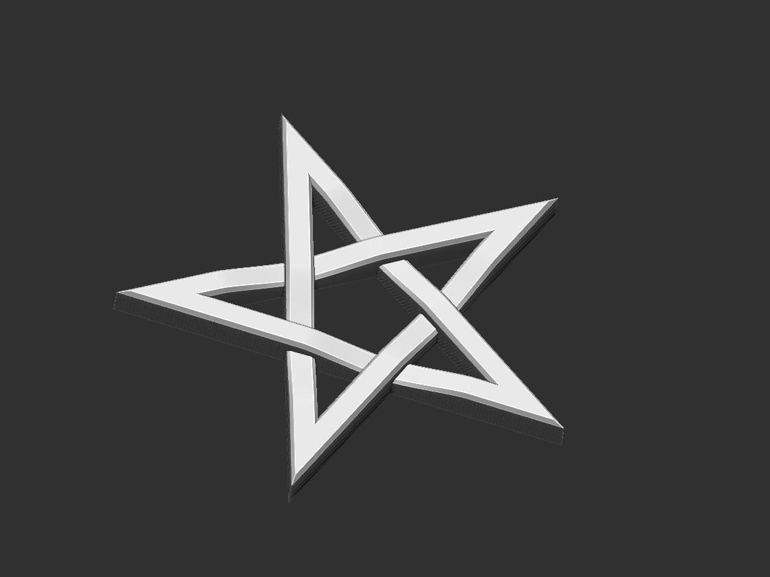 Pentagram Braided 3D print model_9