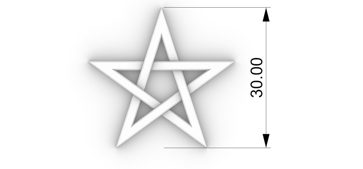 Pentagram Braided 3D print model_10