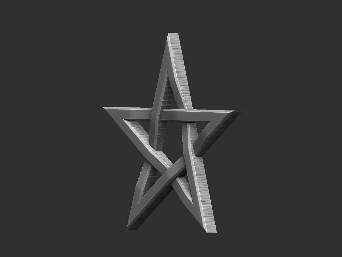 Pentagram Braided 3D print model_7
