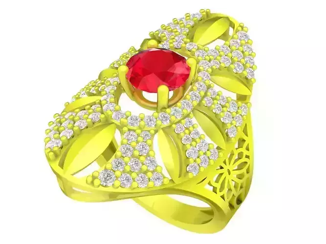  A5026 Korean Diamond Fashion Women Ring 3D Print