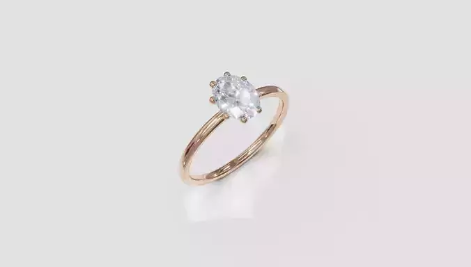 Oval diamond ring 3d print model