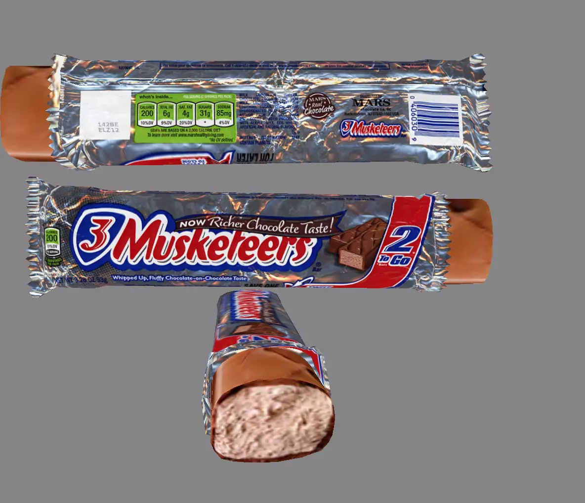 chocolate bar 3 musketer 3D model