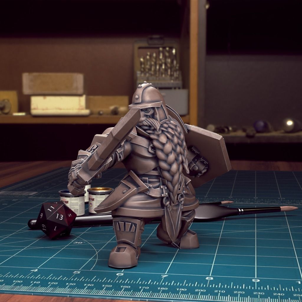 Dwarven Guard 07 - Pre-Supported 3D print model_1