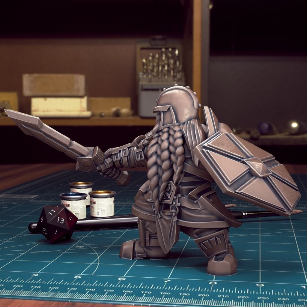 Dwarven Guard 07 - Pre-Supported 3D print model_4