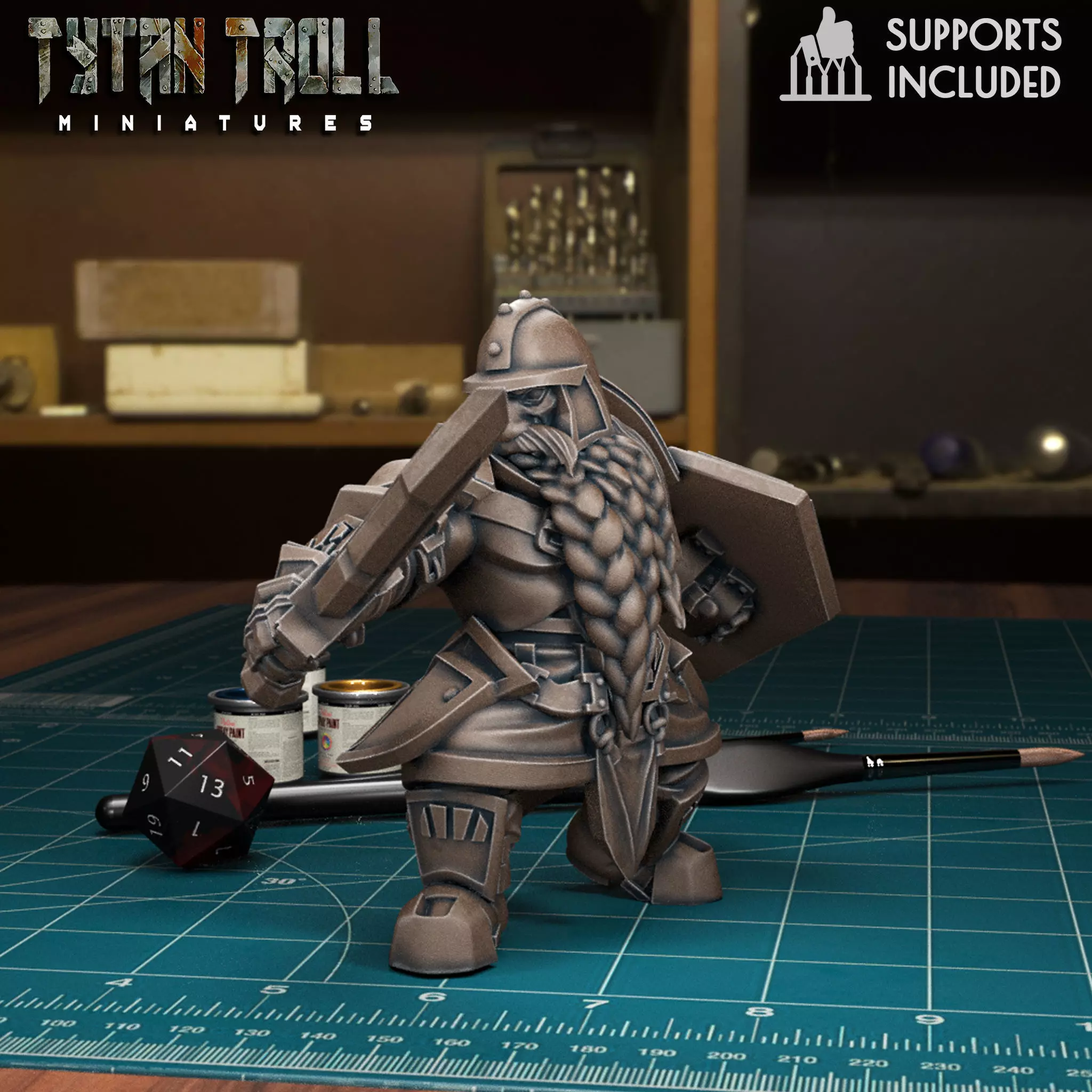 Dwarven Guard 07 - Pre-Supported 3D print model_0