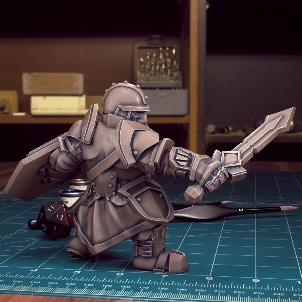 Dwarven Guard 07 - Pre-Supported 3D print model_2