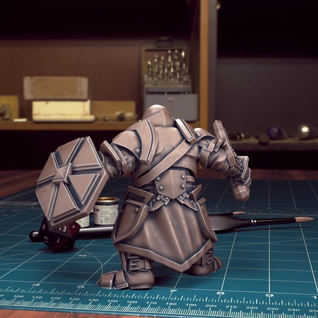 Dwarven Guard 02 - Pre-Supported 3D print model_3
