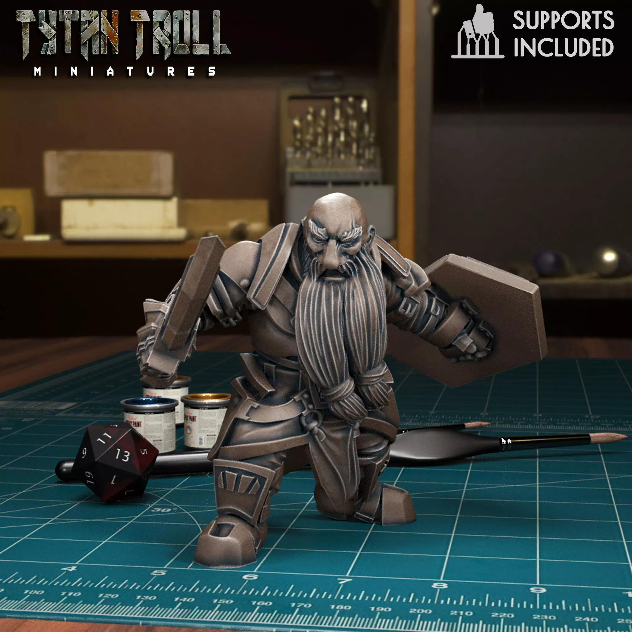 Dwarven Guard 02 - Pre-Supported 3D print model_0
