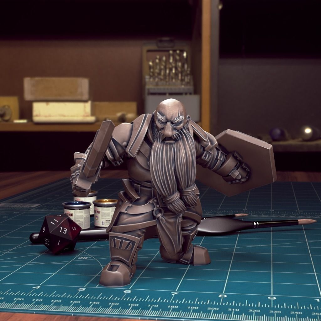 Dwarven Guard 02 - Pre-Supported 3D print model_1
