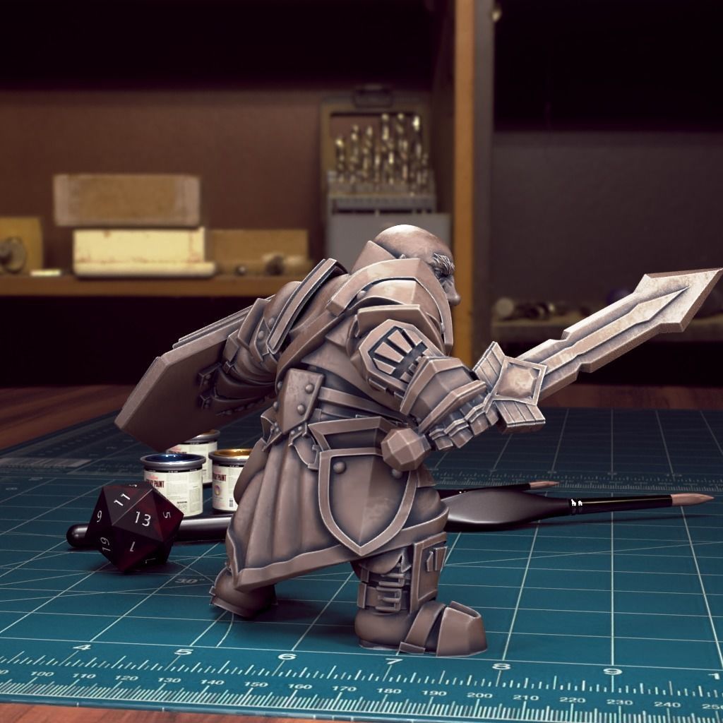 Dwarven Guard 02 - Pre-Supported 3D print model_2