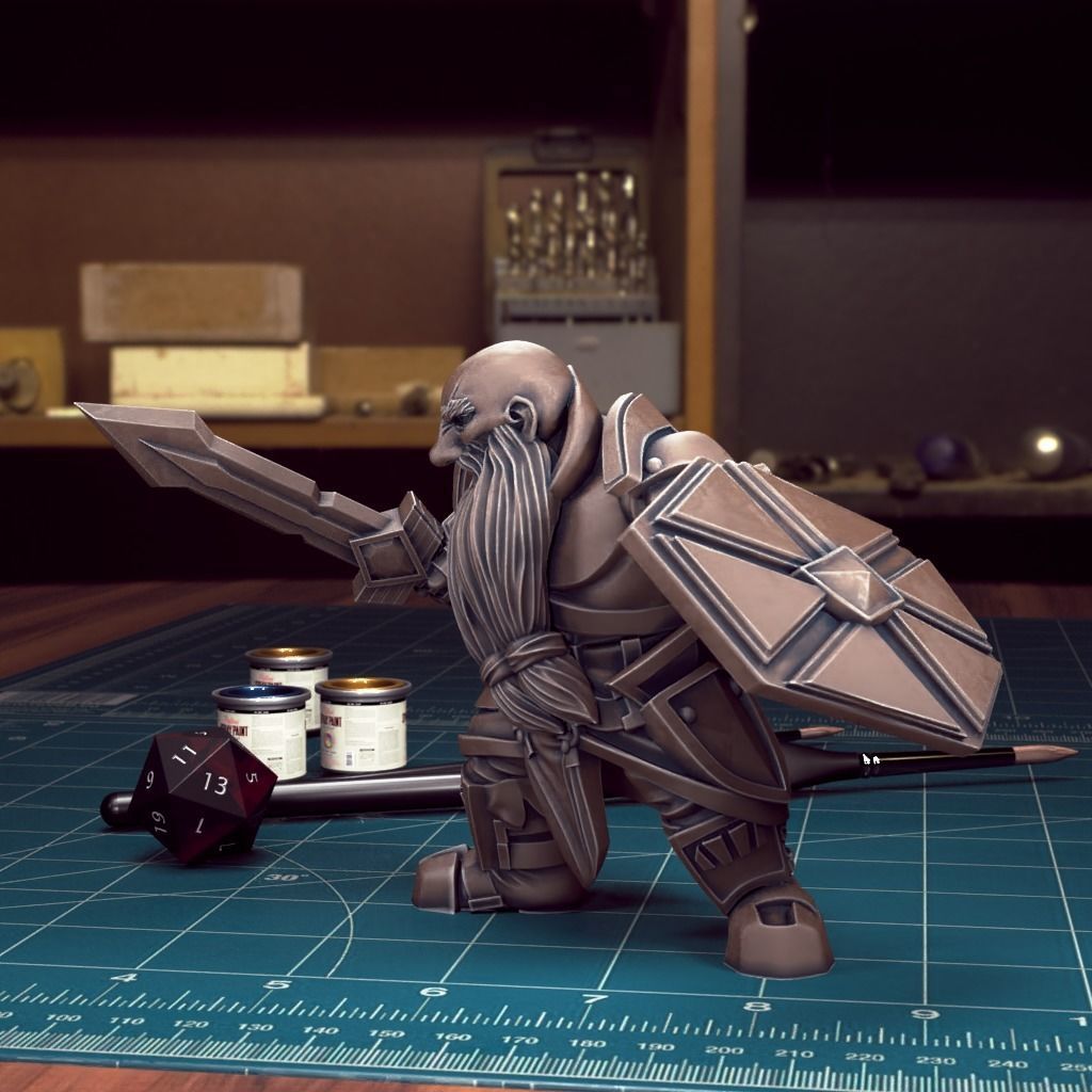Dwarven Guard 02 - Pre-Supported 3D print model_4