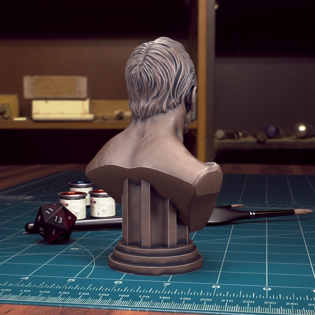 Male Head Bust - Pre-Supported 3D print model_3