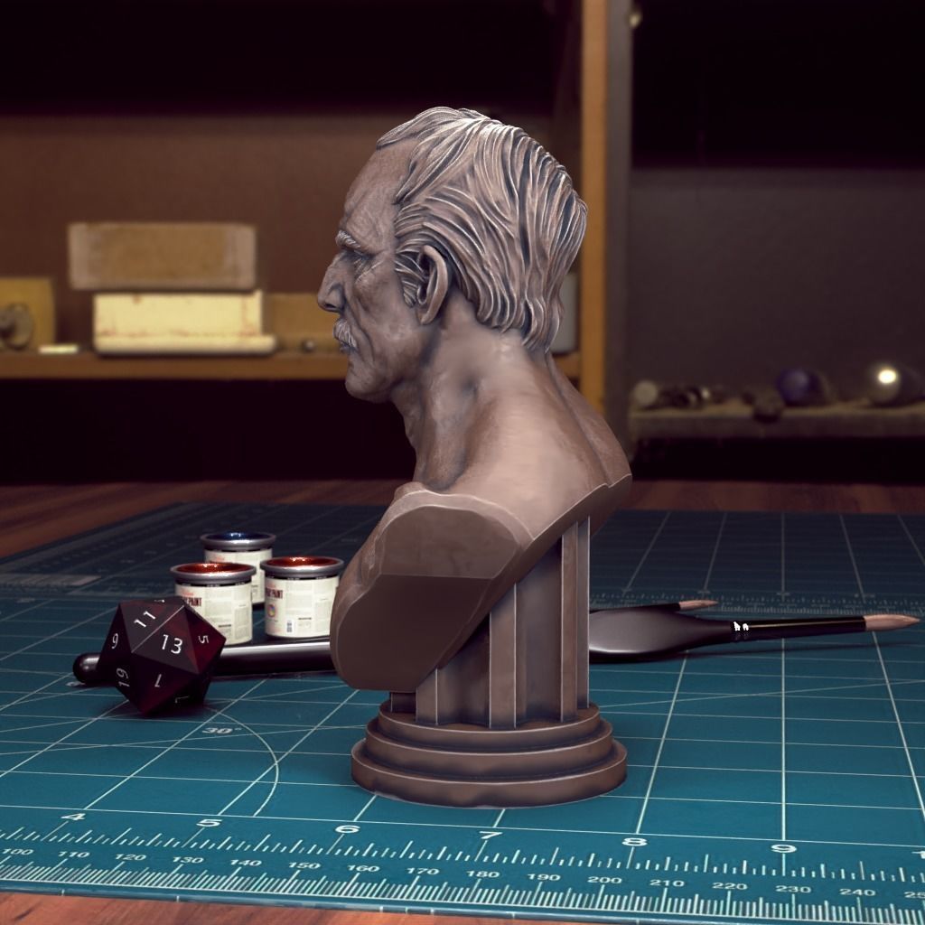 Male Head Bust - Pre-Supported 3D print model_2