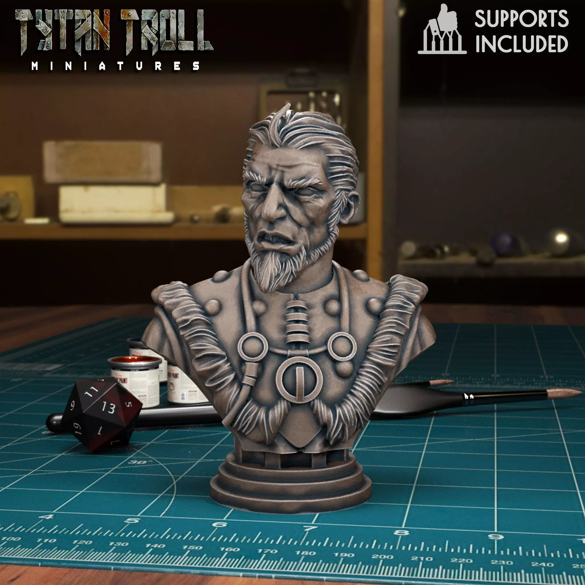 Curse of Strahd - Vargas Bust - Pre-Supported 3D print model_0