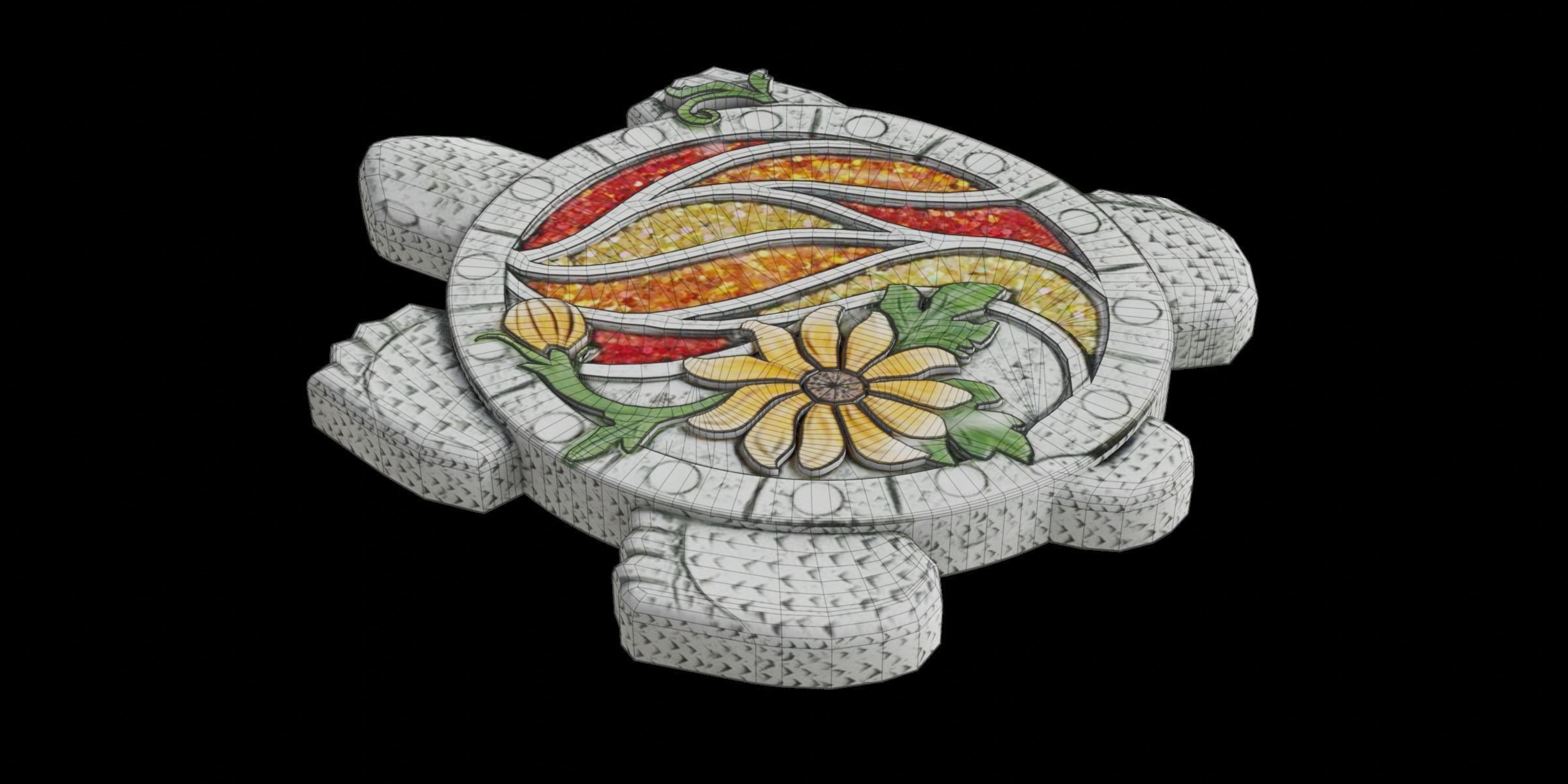 Glittering Turtle Stepping Stone Low-poly 3D model_3