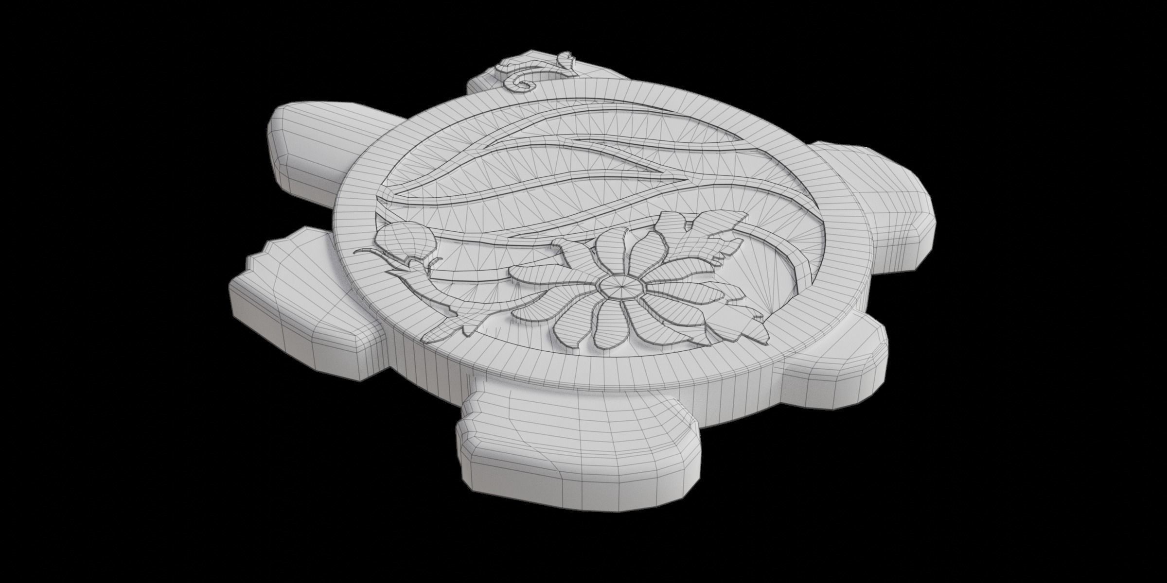 Glittering Turtle Stepping Stone Low-poly 3D model_2