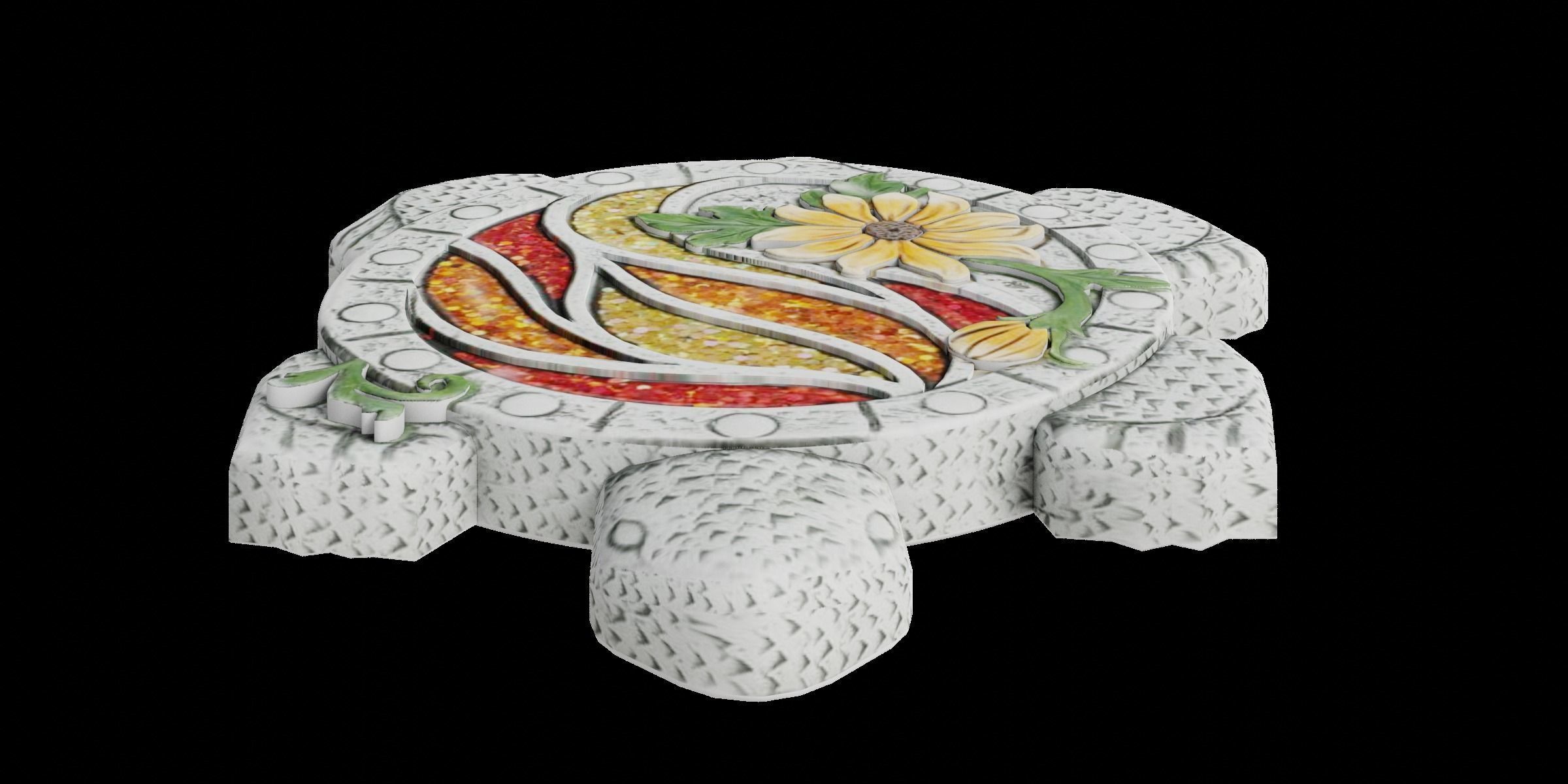 Glittering Turtle Stepping Stone Low-poly 3D model_10