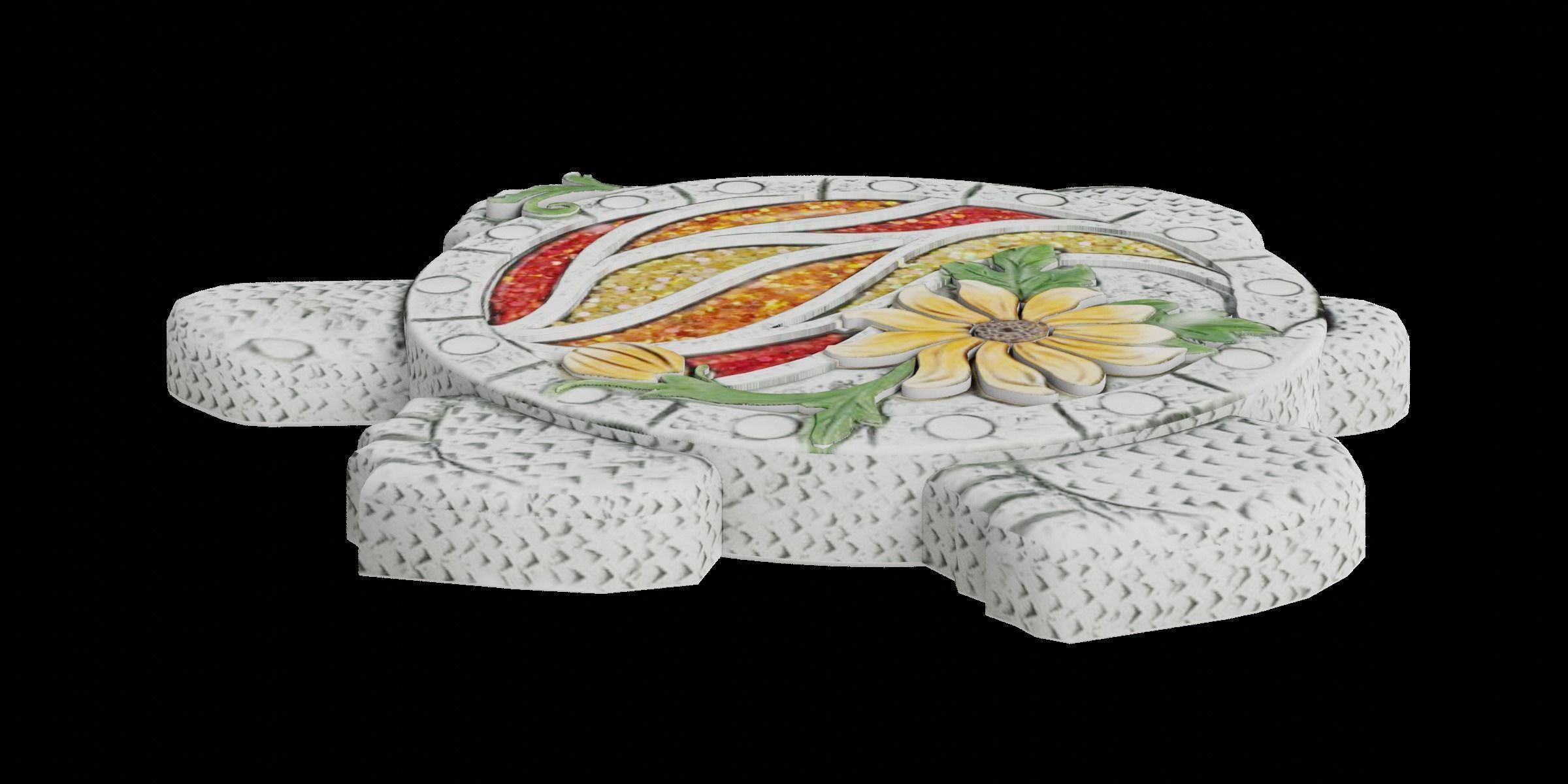 Glittering Turtle Stepping Stone Low-poly 3D model_9