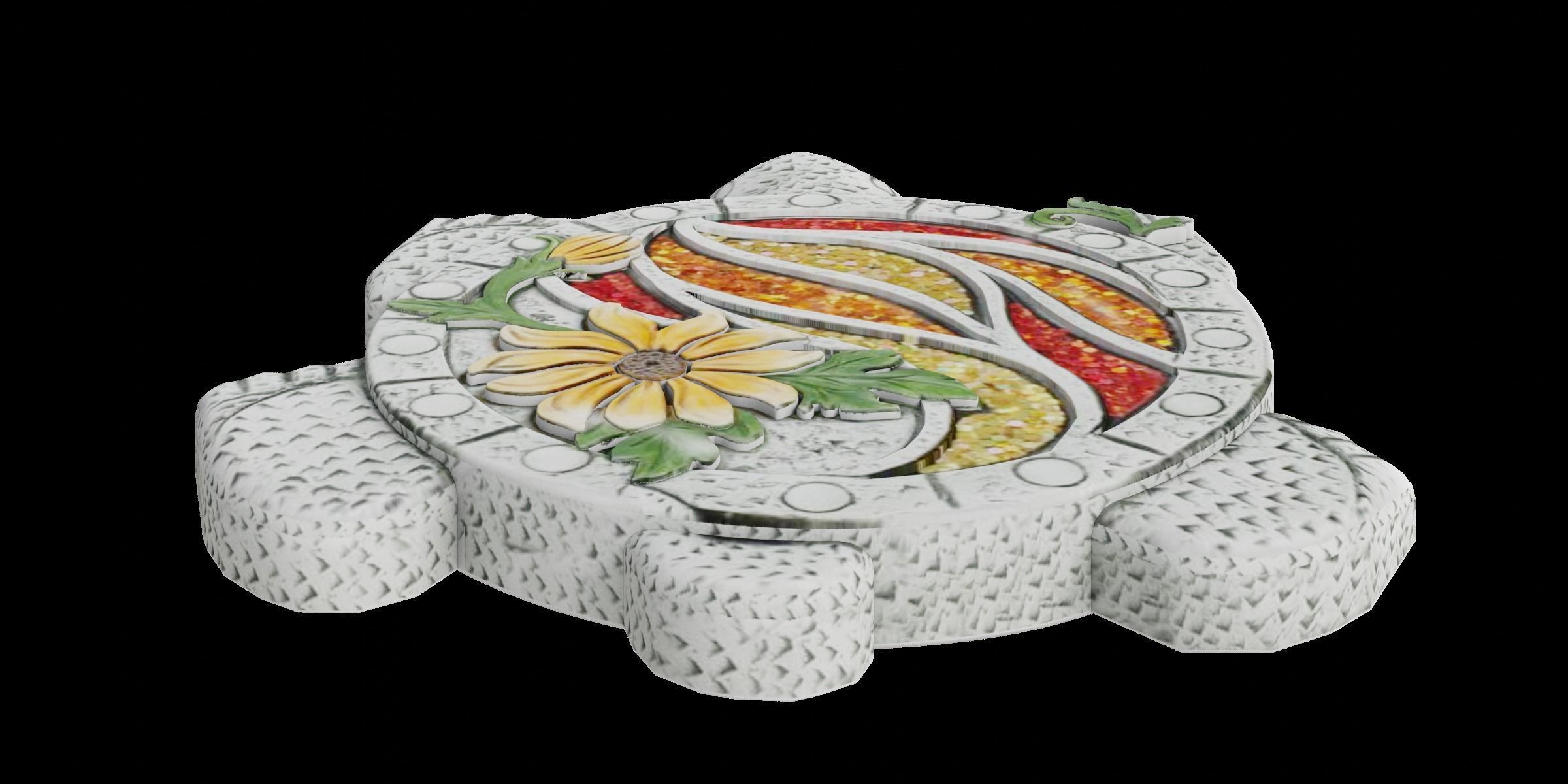 Glittering Turtle Stepping Stone Low-poly 3D model_8