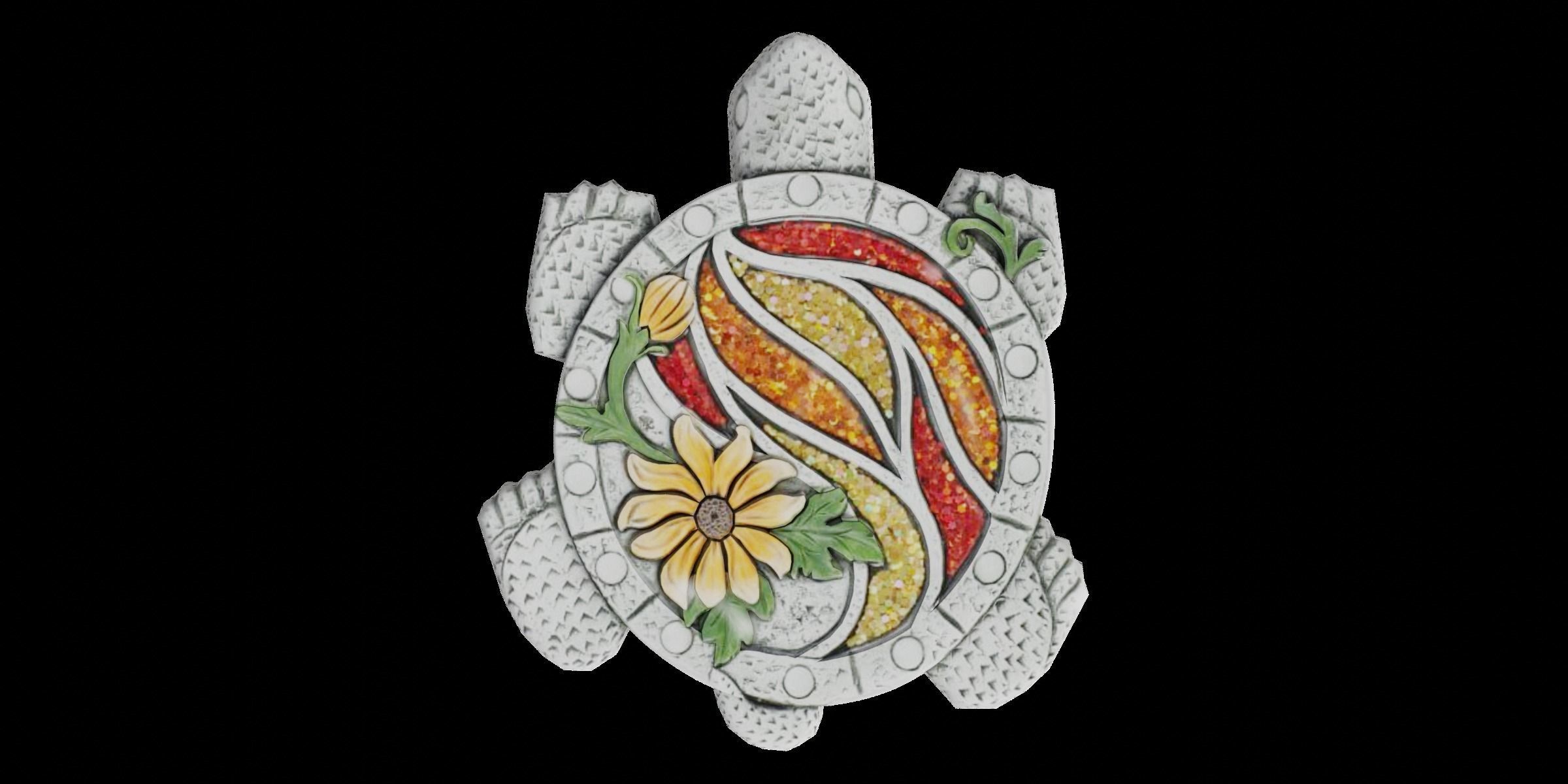 Glittering Turtle Stepping Stone Low-poly 3D model_1