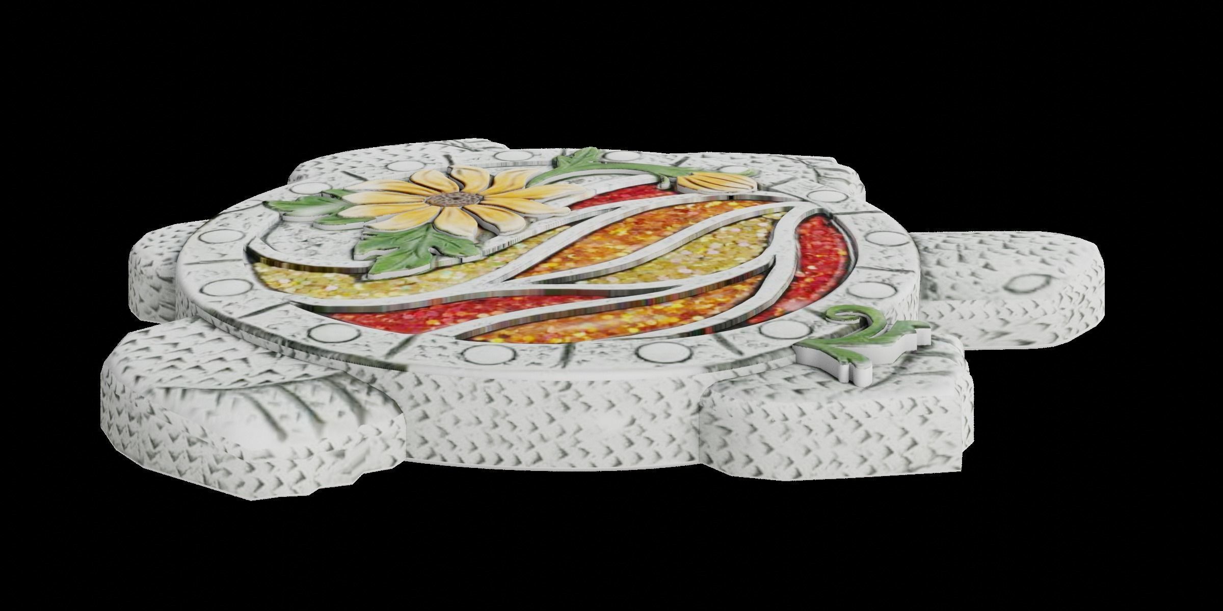 Glittering Turtle Stepping Stone Low-poly 3D model_11