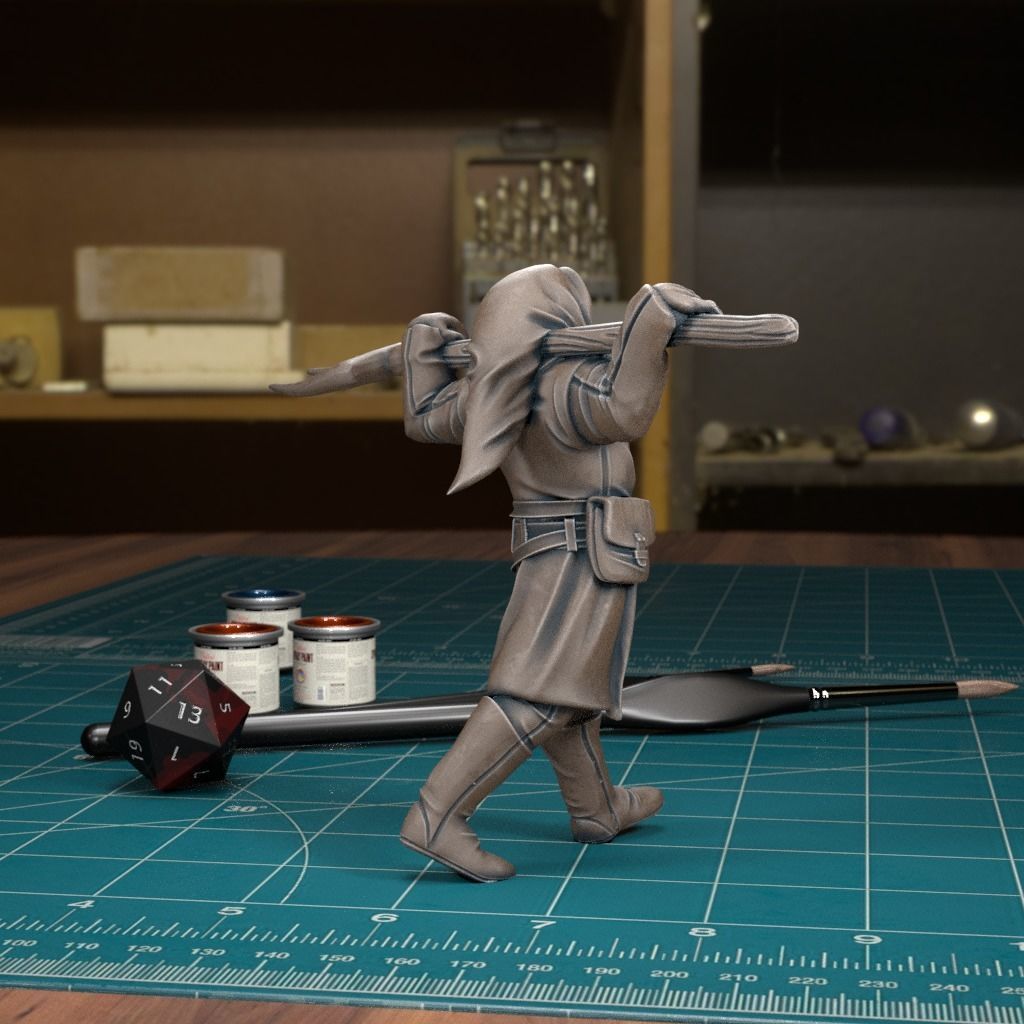 Mob Villager 08 - Pre-Supported 3D print model_3