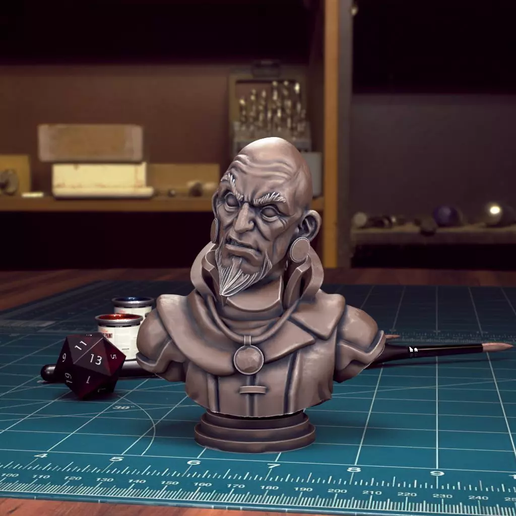 Curse of Strahd - Mordenkainen Bust - Pre-Supported 3D print model_0