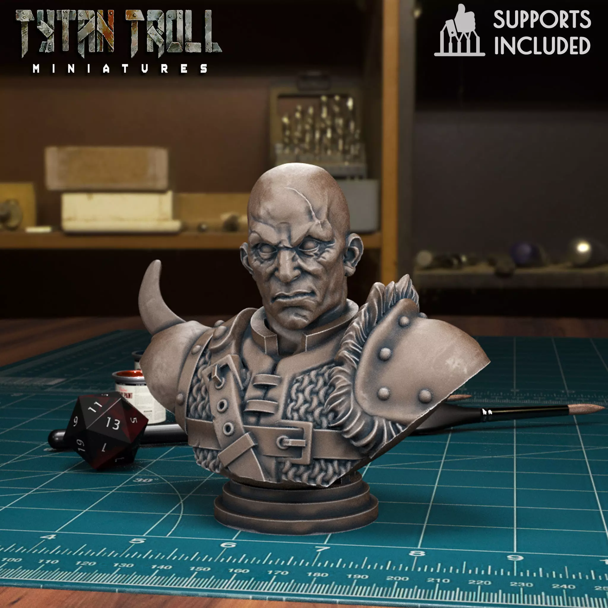 Curse of Strahd - Izek Bust - Pre-Supported 3D print model