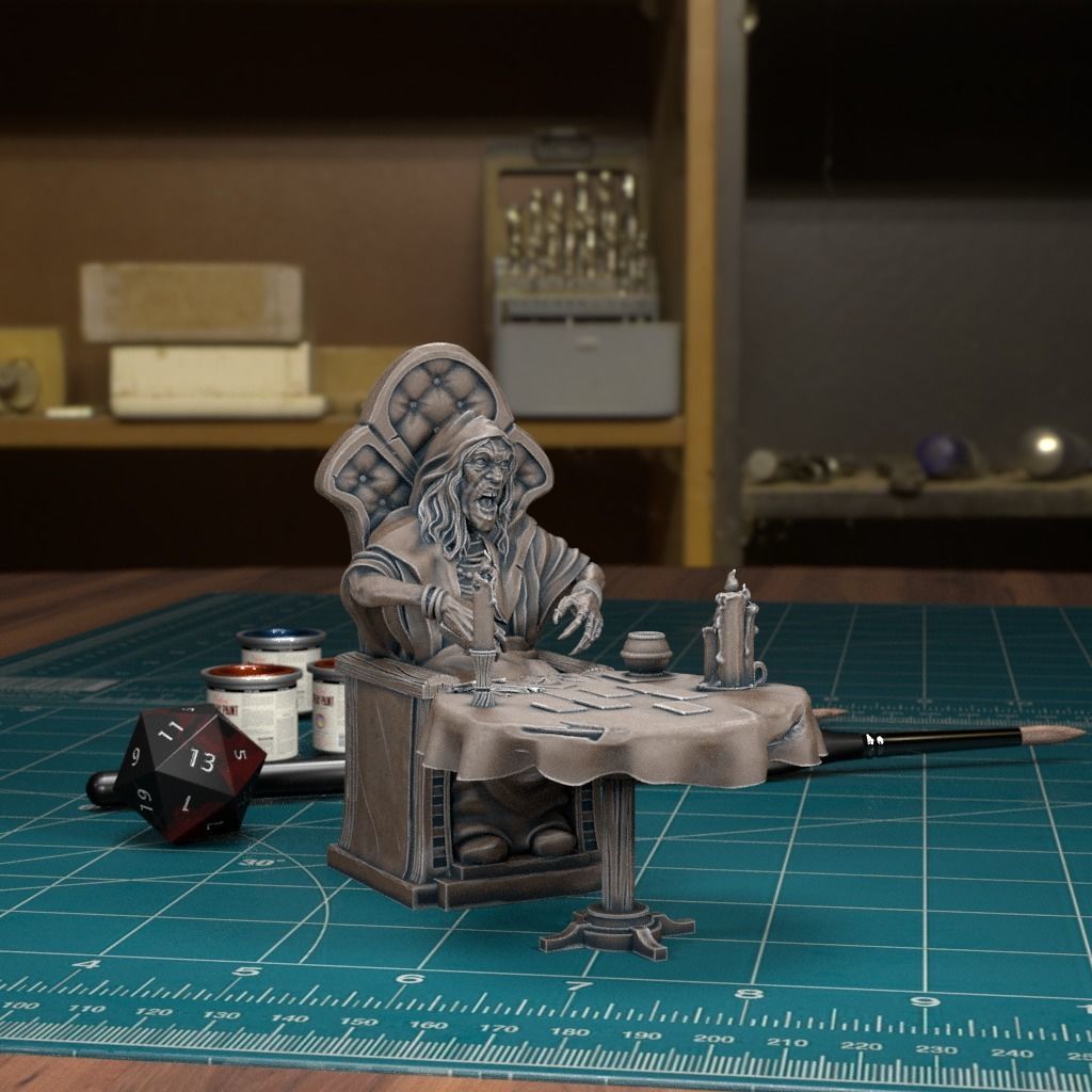 Curse of Strahd - Madam Eva - Pre-Supported 3D print model_3