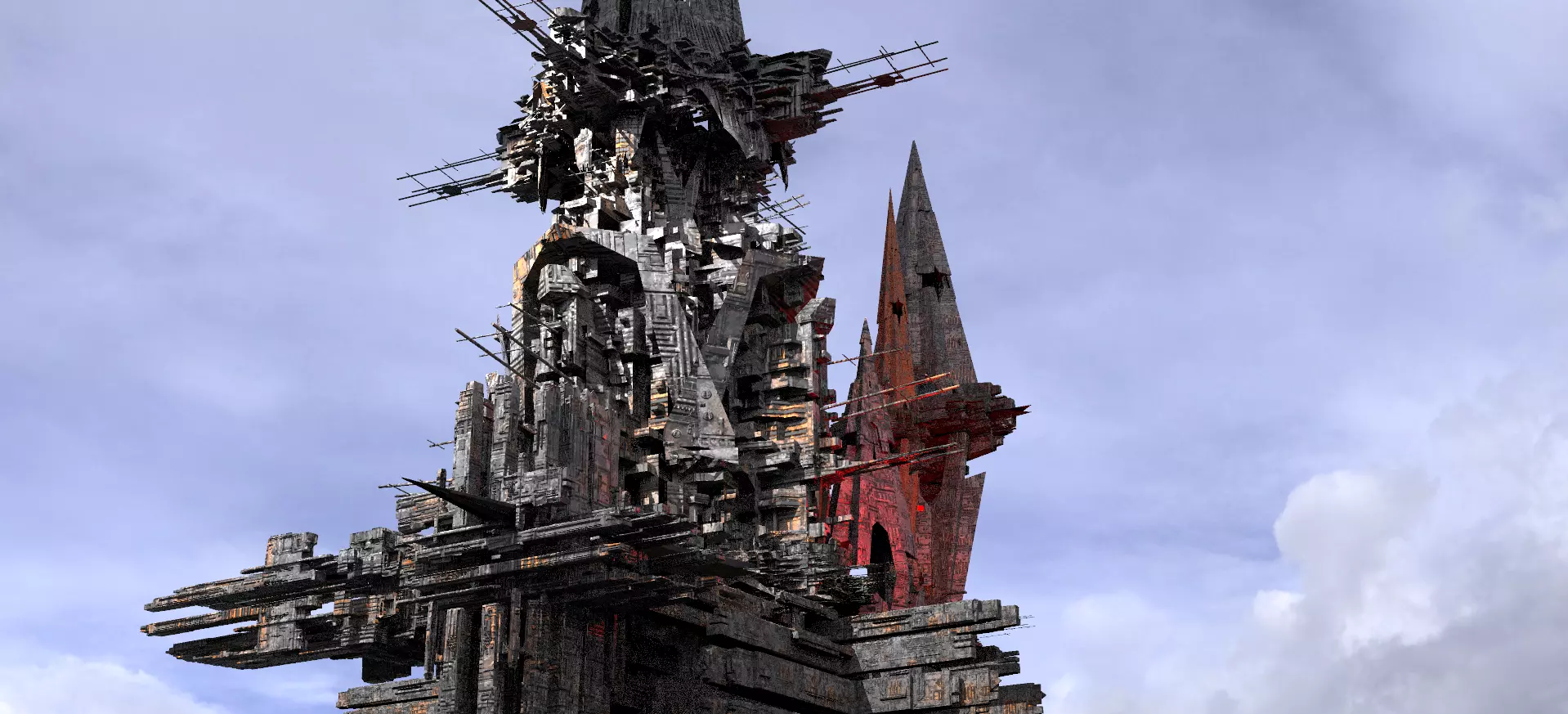 Sci fi City Satalite Science facility 6  3D model_0