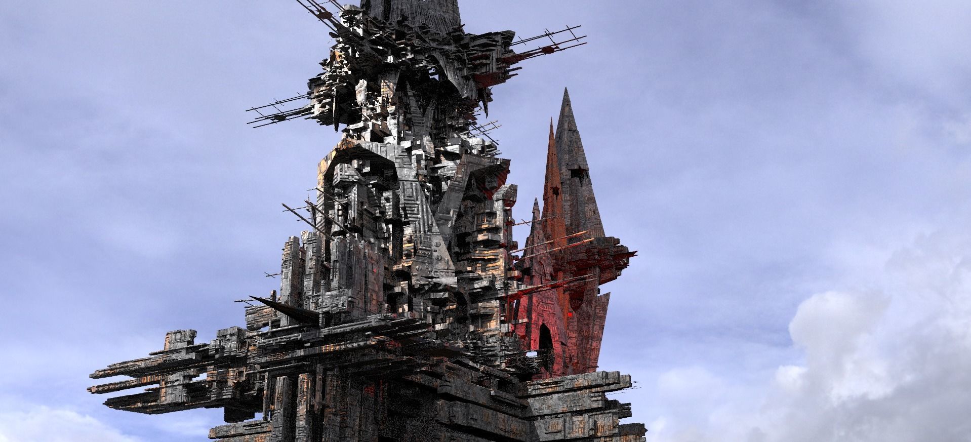 Sci fi City Satalite Science facility 6  3D model_1