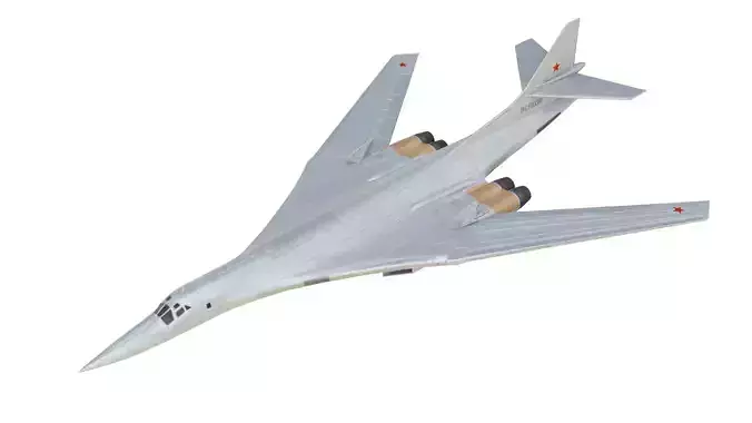 Tupolev Tu-160 Russian strategic bomber Low-poly 3D model