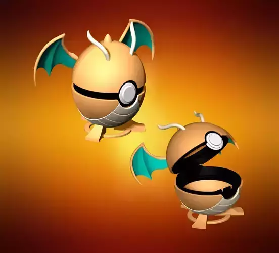 Pokeball Dragonite Functional Pokemon 3D print model