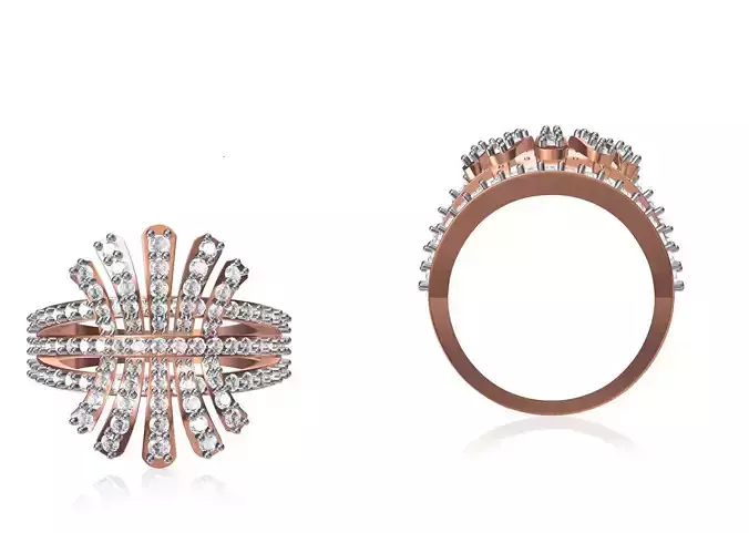 Women Wedding Engagement Ring STL OBJ FBX JCD Details