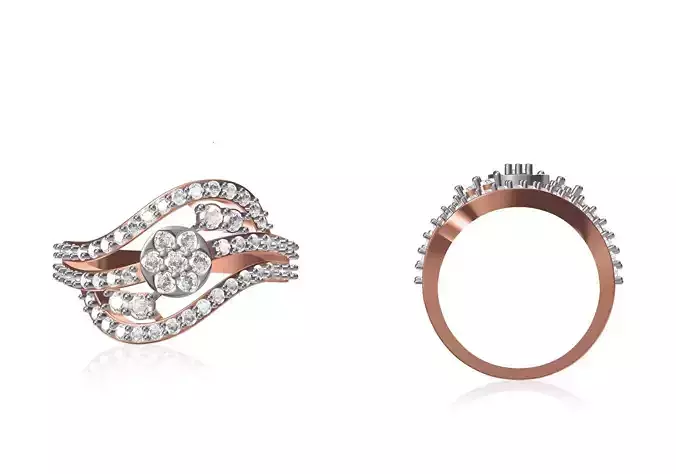 Women Wedding Engagement Ring STL OBJ FBX JCD Details