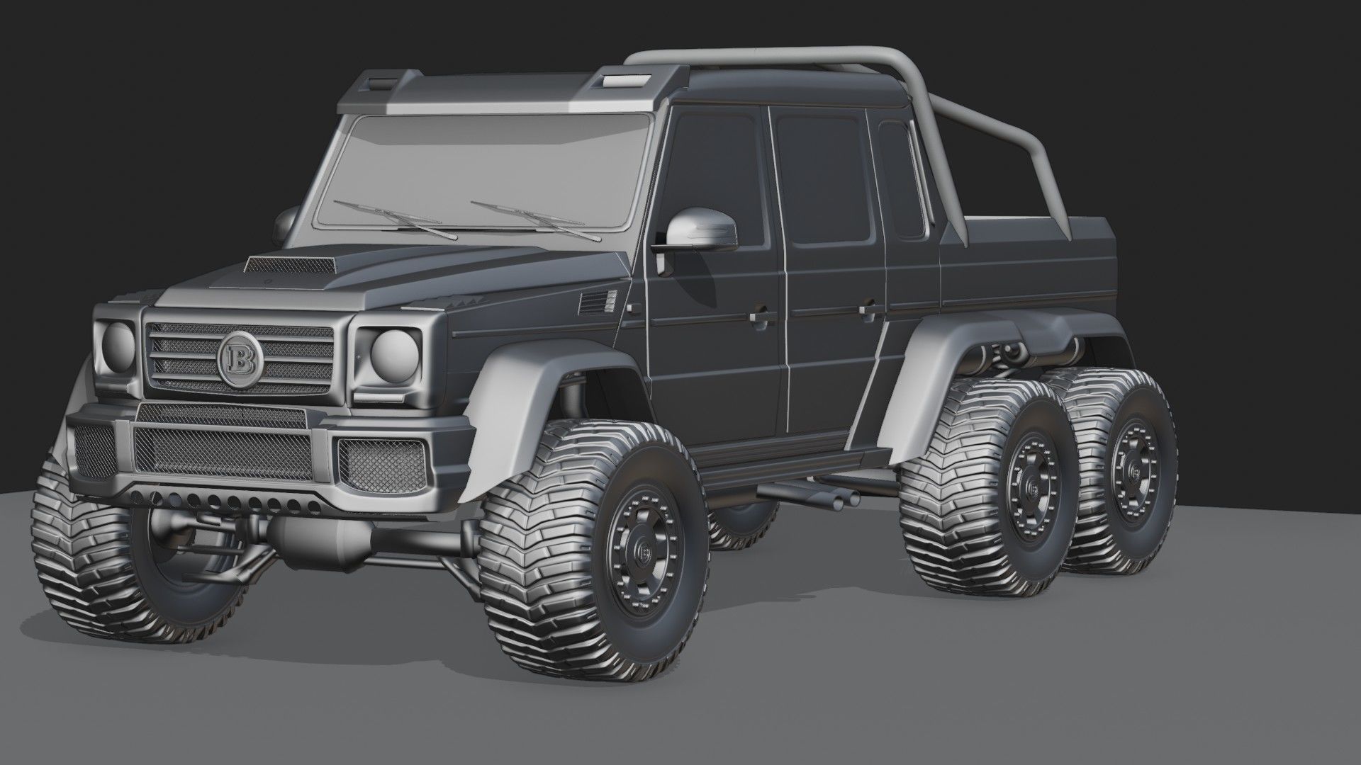 Brabus G63 Low-poly 3D model_8