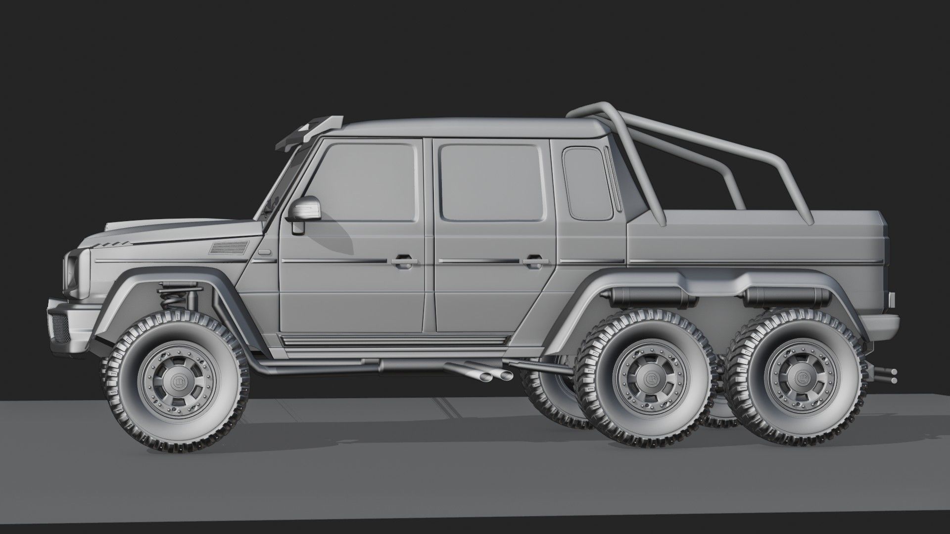 Brabus G63 Low-poly 3D model_9