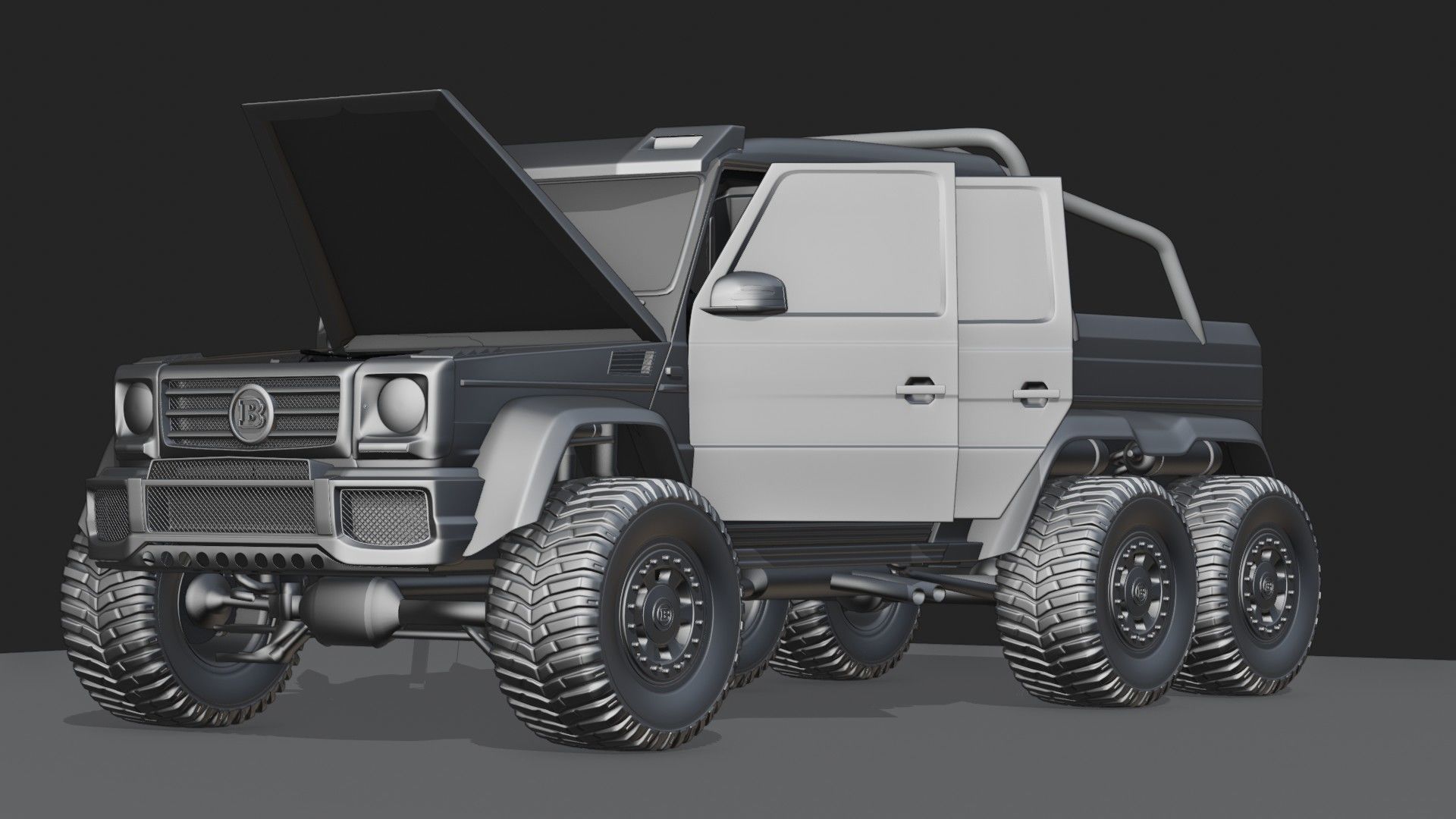 Brabus G63 Low-poly 3D model_15