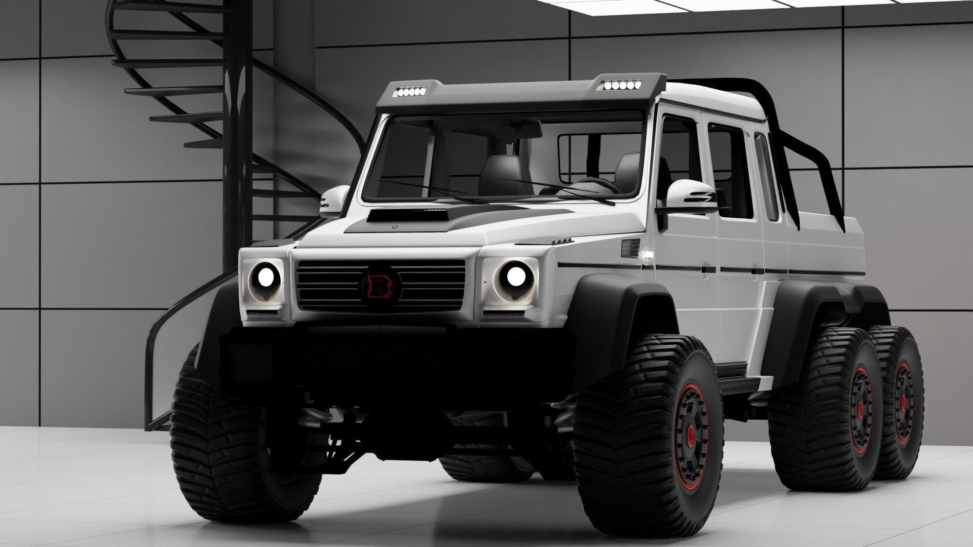 Brabus G63 Low-poly 3D model_3