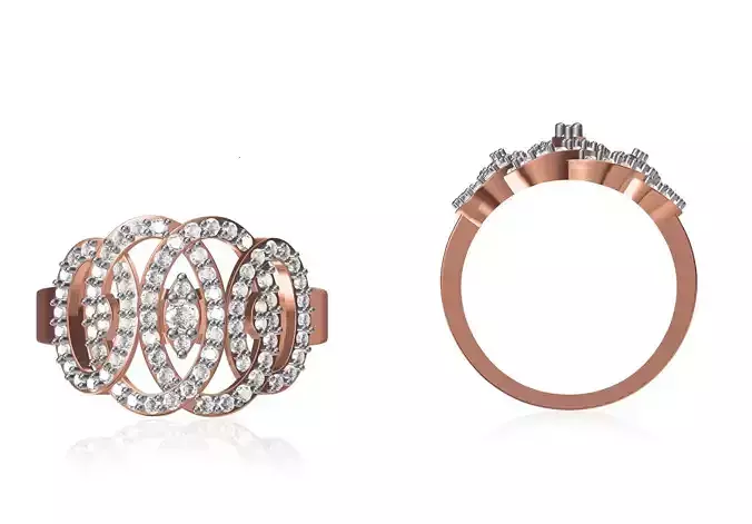 Women Wedding Engagement Ring STL OBJ FBX JCD Details