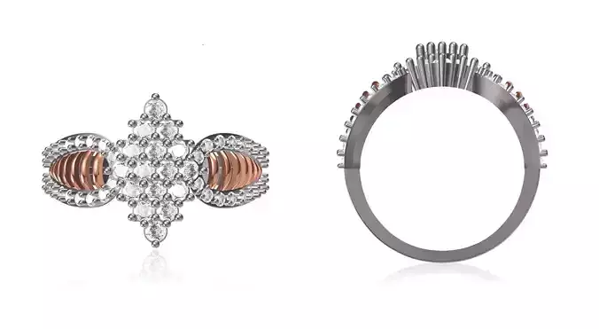 Women Wedding Engagement Ring STL OBJ FBX JCD Details