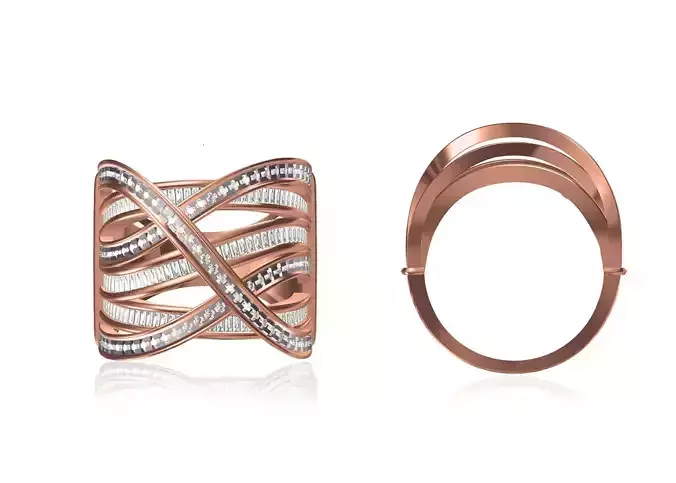 Women Wedding Engagement Ring STL OBJ FBX JCD Details