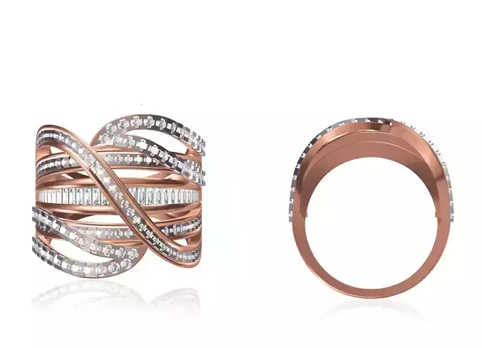 Women Wedding Engagement Ring STL OBJ FBX JCD Details